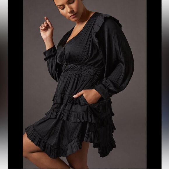 Anthropologie tiered ruffled mini dress - Picture 3 of 5